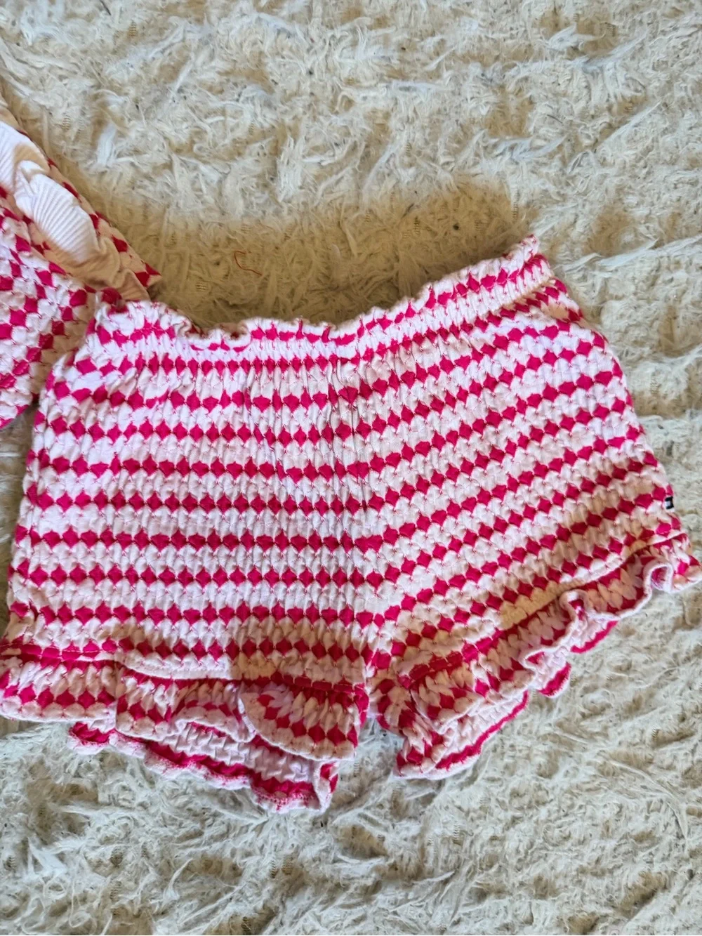 Tommy Hilfiger Pink and White Striped Girls Knit Tank Top & Shorts Set Size 4T